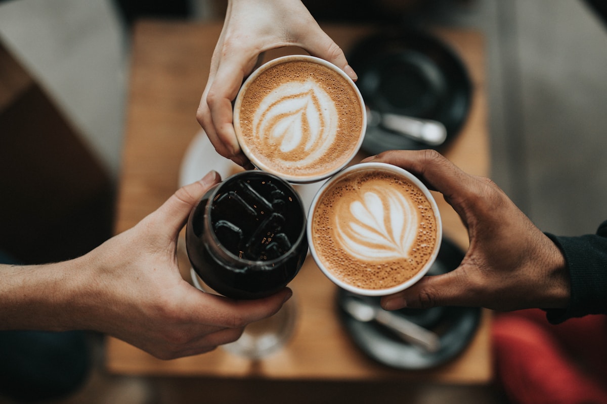 Fresh coffee in a ceramic cup